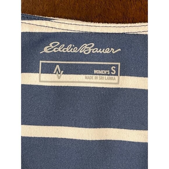 Eddie Bauer Blue And White Striped Sleeveless V Neck Fit And Flare Dress Size S - Picture 7 of 8